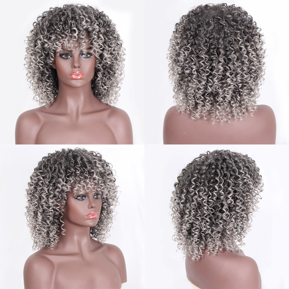 Short Curly Hair Wig for Women - side view