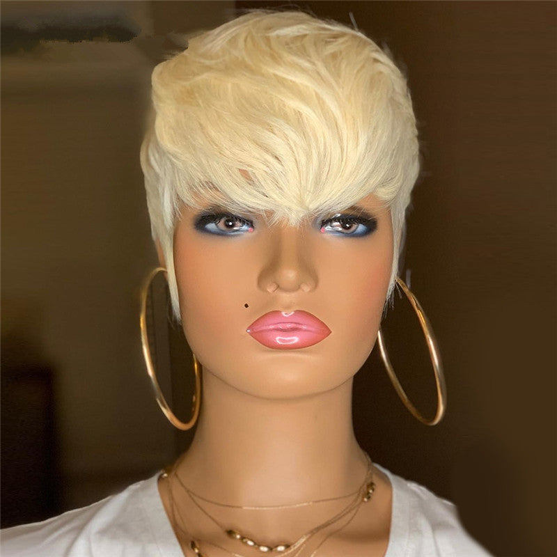 Short Straight Curly Wig for Fashionable Women - front view