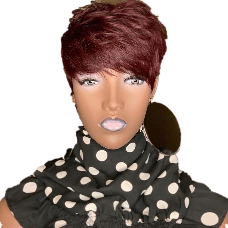 Short Straight Curly Wig for Fashionable Women - detail view