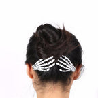 Skeleton Hand Hair Clip with Blood Design - front view