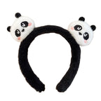 Soft Plush Panda Ears Headband - 5.5 Inch Black and White Bear Ears Cosplay Hairband - front view
