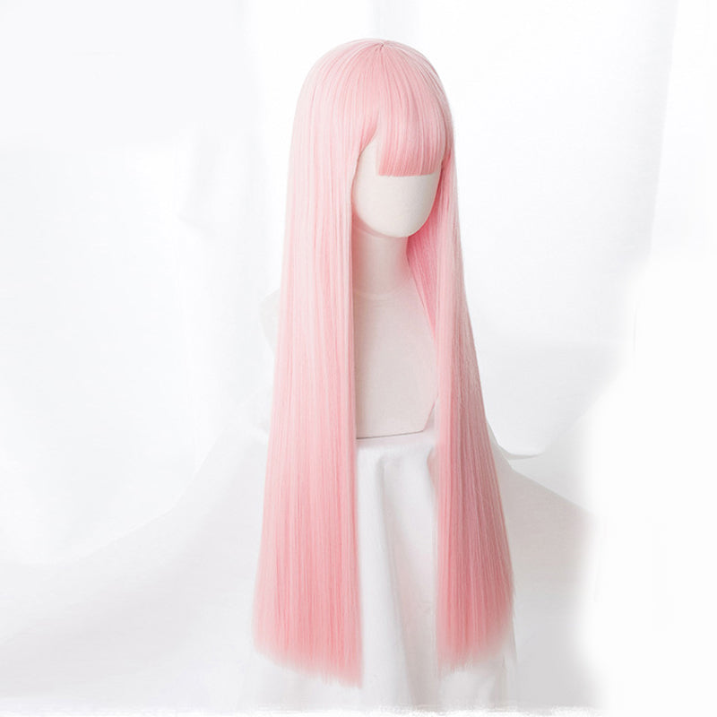 Solid Color Simple Cosplay Wig for Women - detail view