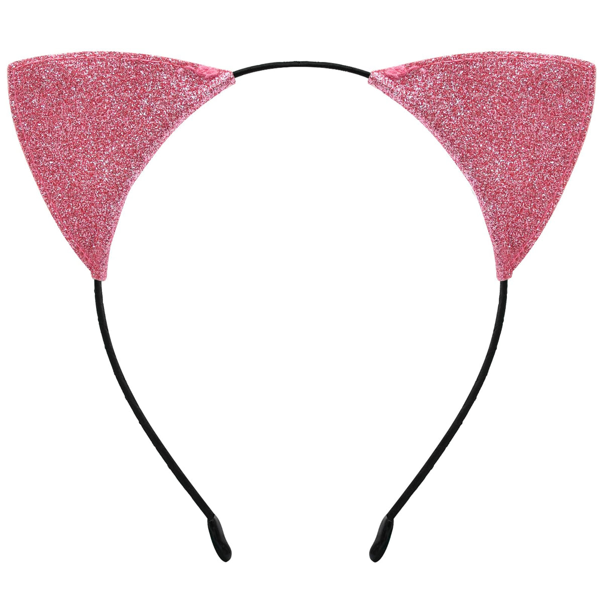 Sparkle Glitter Cat Ears Headband - Pink Cosplay Costume Hair Accessory for Women and - detail view