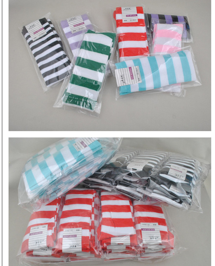 Striped Thigh High Socks - styled view