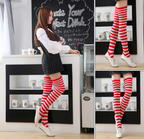 Striped Thigh High Socks - alternate angle