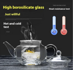 Thickened Borosilicate Glass Teapot Set - detail view