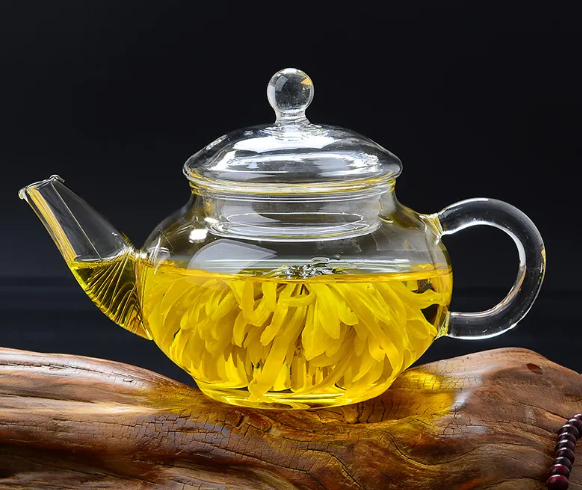 Thickened Borosilicate Glass Teapot Set - side view