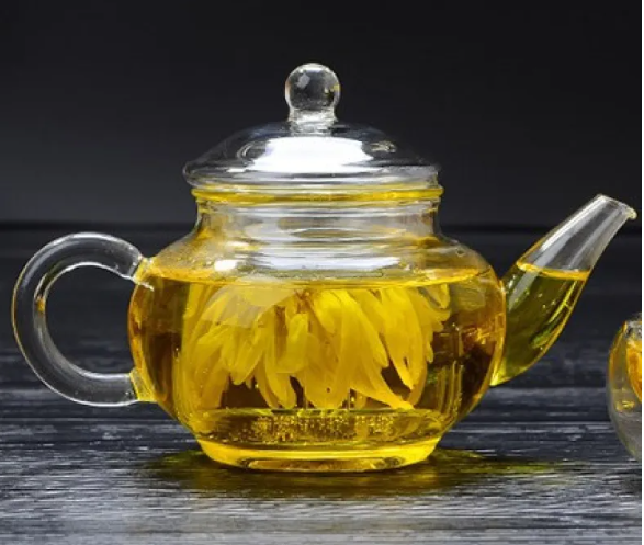 Thickened Borosilicate Glass Teapot Set - styled view