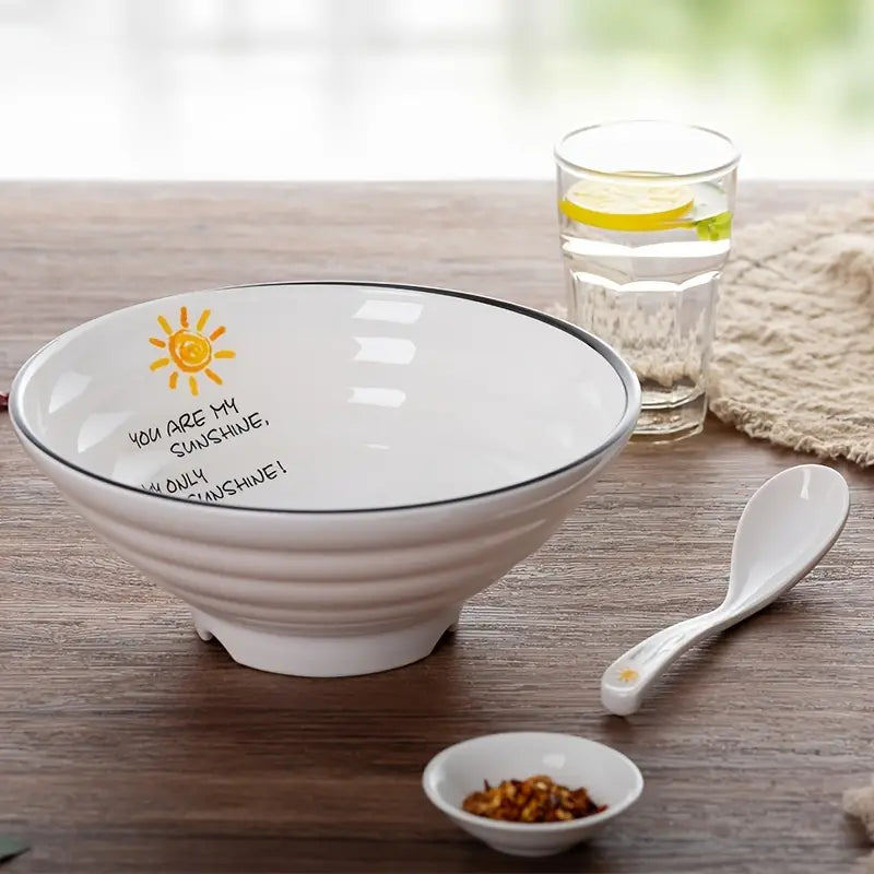 Thickened Plastic Ramen Bowls for Household and Restaurants - front view