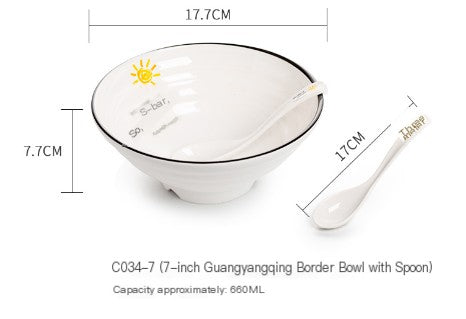 Thickened Plastic Ramen Bowls for Household and Restaurants - back view