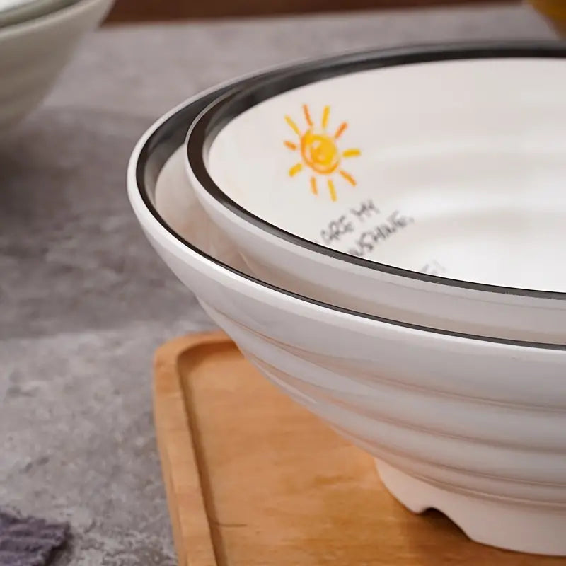 Thickened Plastic Ramen Bowls for Household and Restaurants - styled view