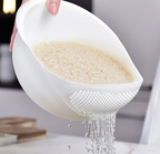 Thickened Rice Washing Bowl and Vegetable Strainer - side view