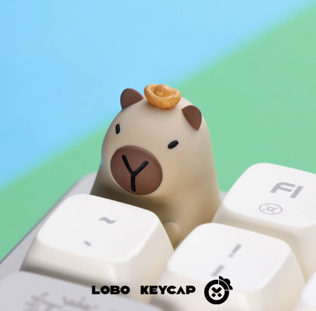 Toilet Kappy - Original Design Capybara Keycap Set - front view