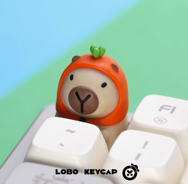 Toilet Kappy - Original Design Capybara Keycap Set - detail view