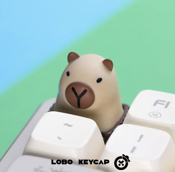 Toilet Kappy - Original Design Capybara Keycap Set - side view