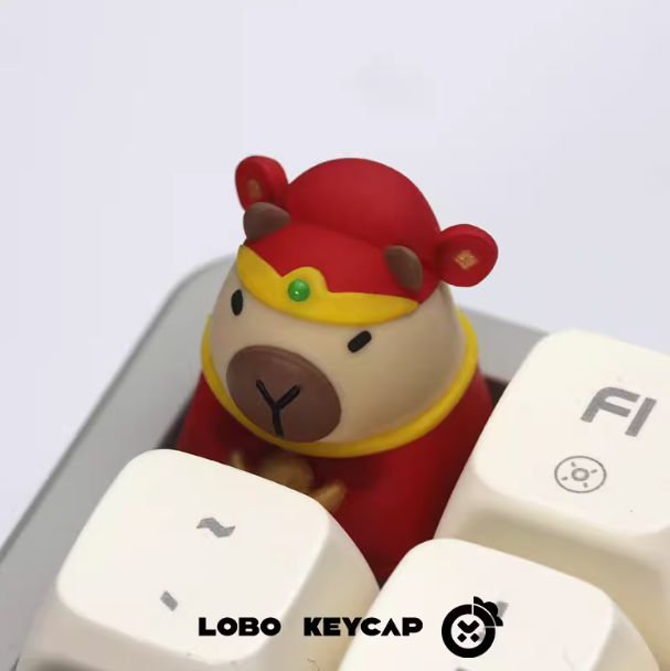 Toilet Kappy - Original Design Capybara Keycap Set - back view