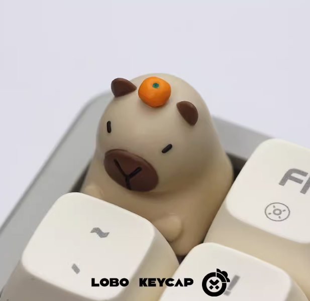 Toilet Kappy - Original Design Capybara Keycap Set - styled view