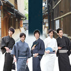 Traditional Japanese Men's Yukata Kimono - styled view