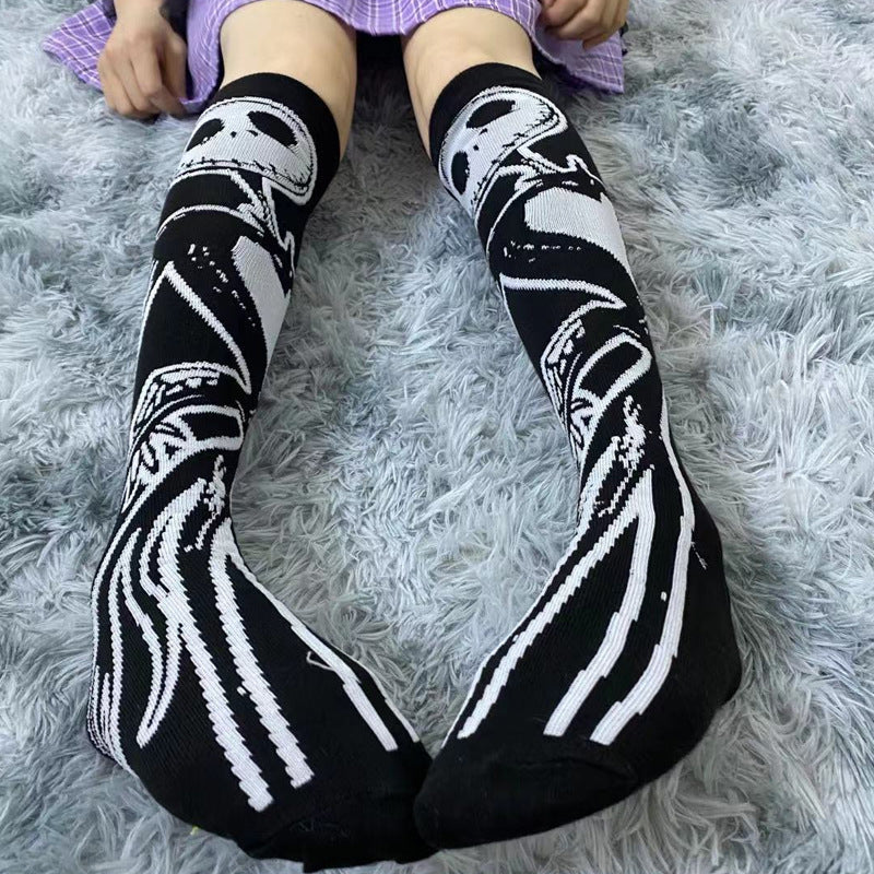 Trendy Medium Thick Jacquard Lolita Fashion Stockings - front view