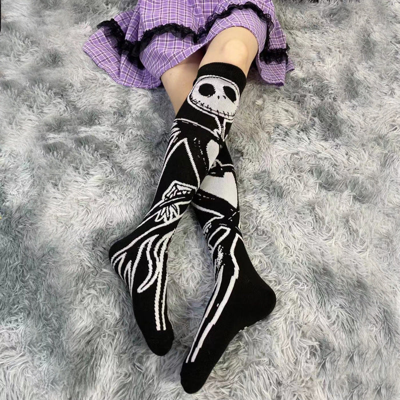 Trendy Medium Thick Jacquard Lolita Fashion Stockings - detail view