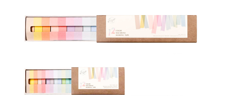 Twilight City Washi Tape Macaron Decor Series (12 Colors) - packaging view