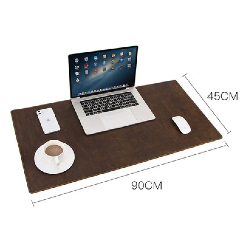 Vintage Leather Desk Pad - Extra Large Non-Slip Mat - detail view