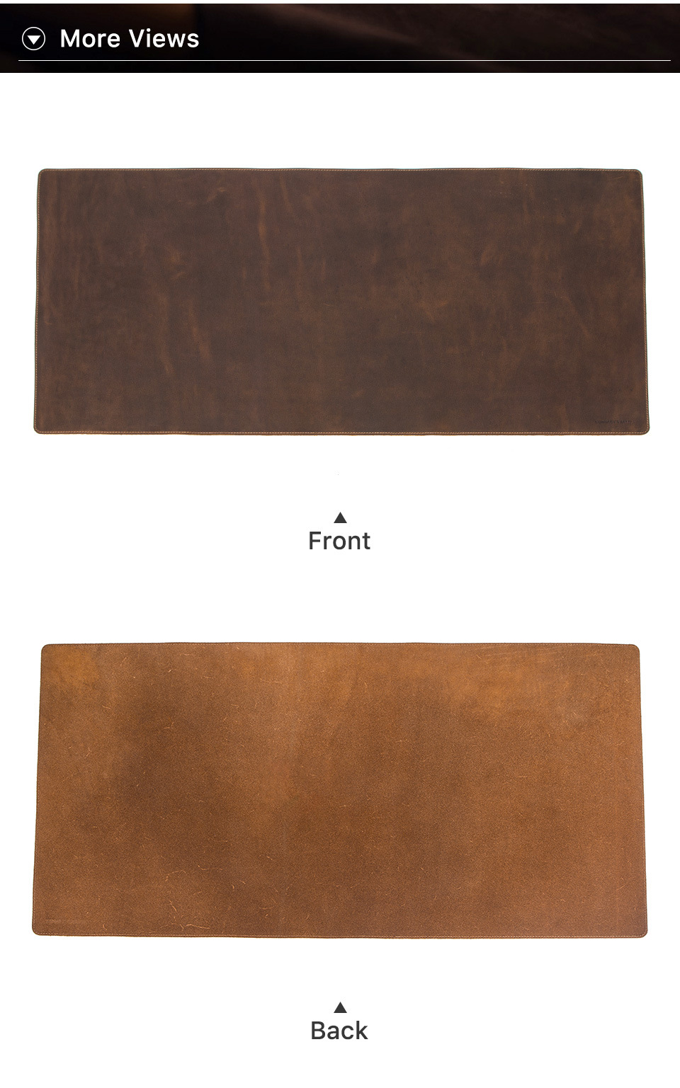 Vintage Leather Desk Pad - Extra Large Non-Slip Mat - styled view
