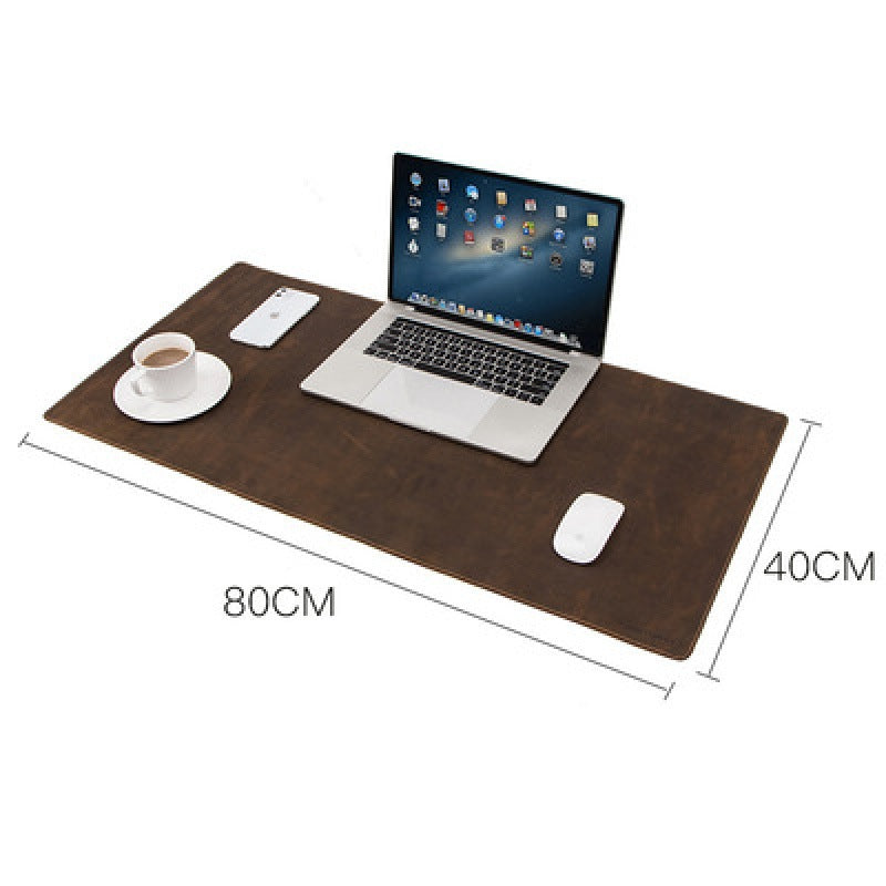 Vintage Leather Desk Pad - Extra Large Non-Slip Mat - close-up