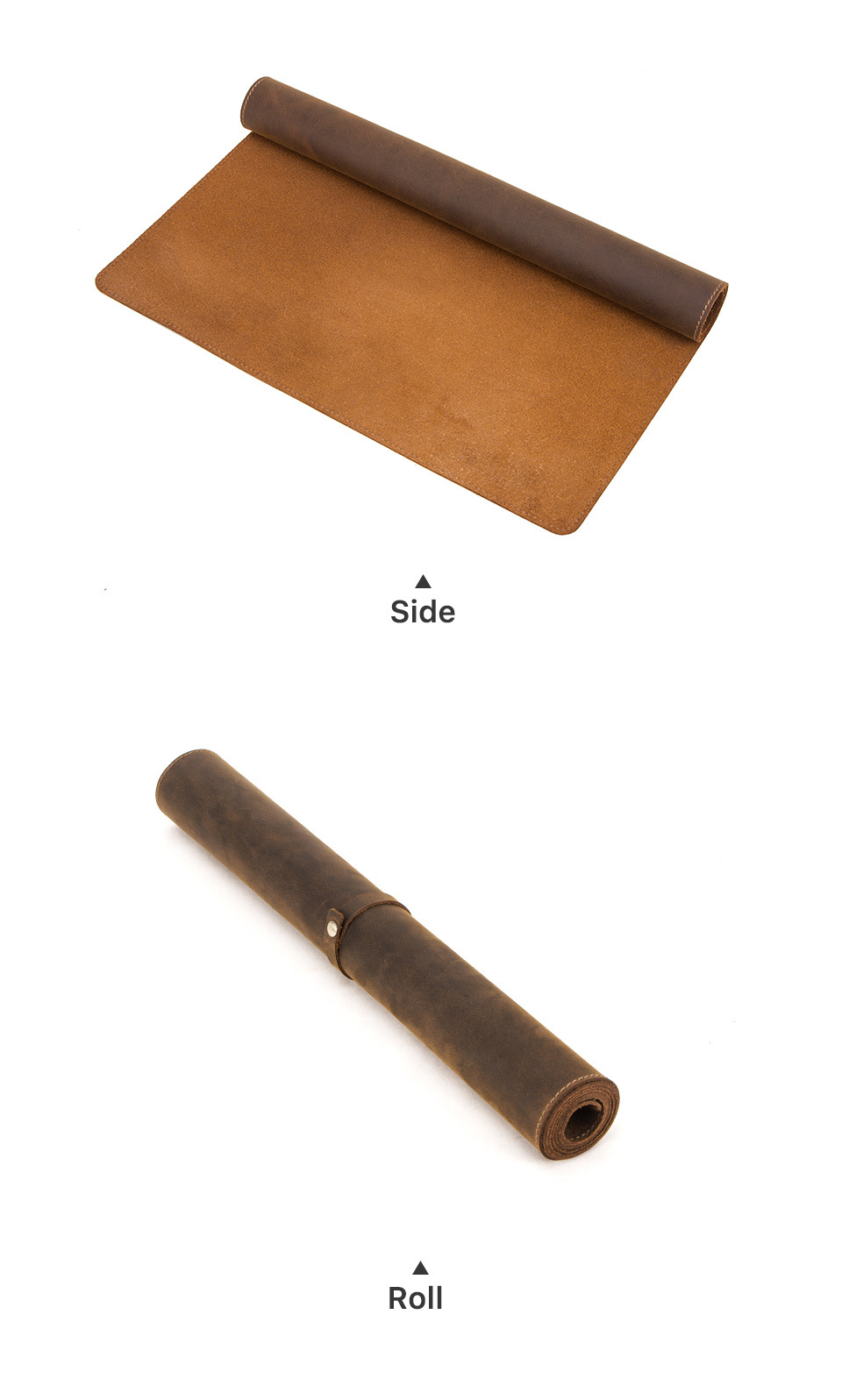 Vintage Leather Desk Pad - Extra Large Non-Slip Mat - alternate angle