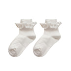 White Lace Bow and Beaded Lolita Socks - scale view