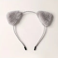 Women's Plush Fox Cat Ears Headband Playful Accessory - front view