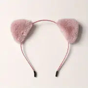 Women's Plush Fox Cat Ears Headband Playful Accessory - side view