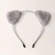 Women's Plush Fox Cat Ears Headband Playful Accessory - back view