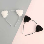 Women's Plush Fox Cat Ears Headband Playful Accessory - scale view