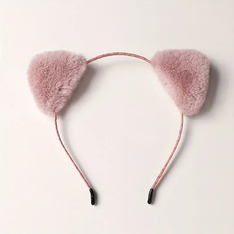 Women's Plush Fox Cat Ears Headband Playful Accessory - packaging view