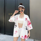 Women's Retro Chinese Style Loose Sunscreen Kimono - detail view