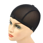 YANTAISIYU 1 Piece Wig Cap Black Mesh Wig Cap Non-slip Wig Cap Elastic Band Wig Caps for - side view