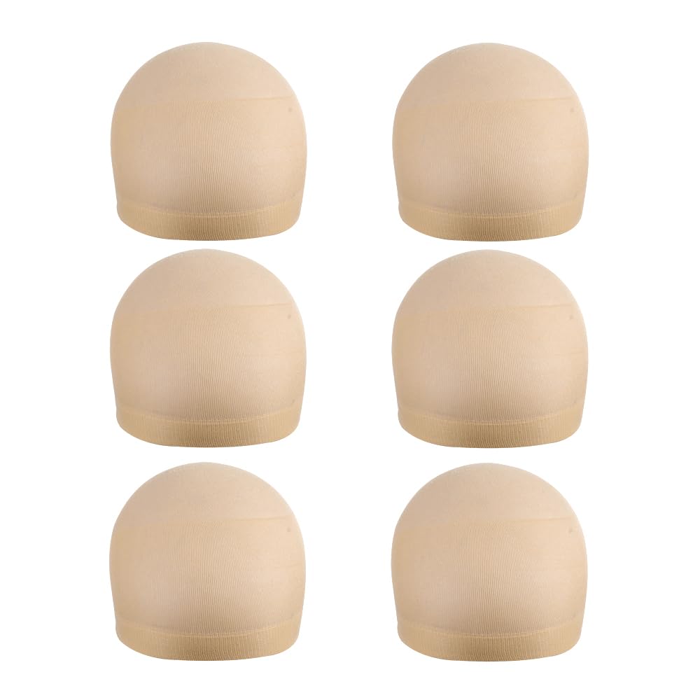 YANTAISIYU 6 Pieces Wig Caps Stocking Wig Cap for Lace Front Wigs Nylon Wig Cap for Women - back view