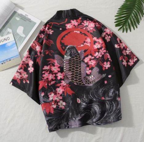 Yokosuka Dragon Cherry Blossom Embroidered Reversible Jacket - detail view